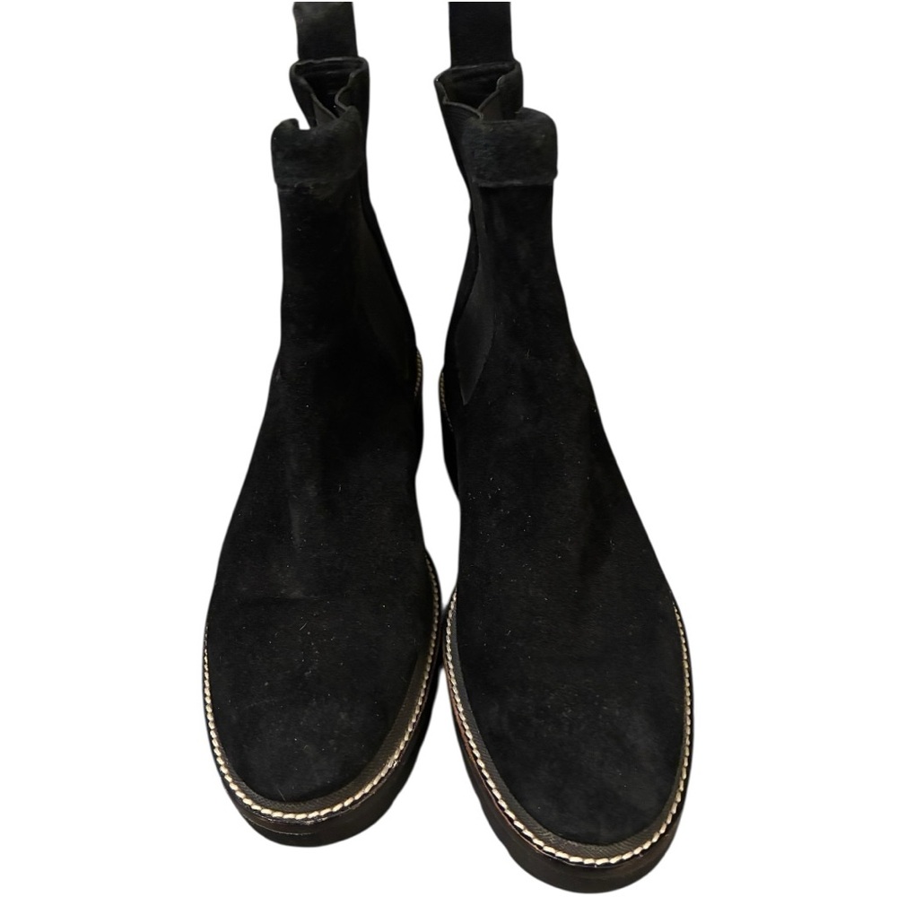 TORY BURCH Chelsea 50mm Lug Suede Bootie in Perfect Black Size 9 - Picture 4 of 13